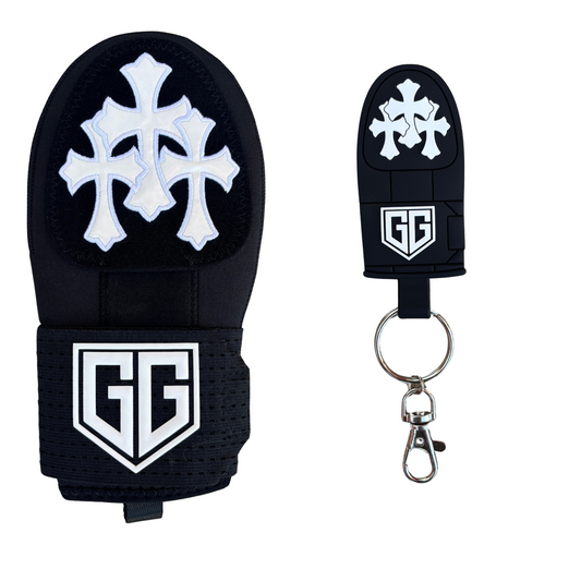 White Crosses Sliding Mitt - Youth