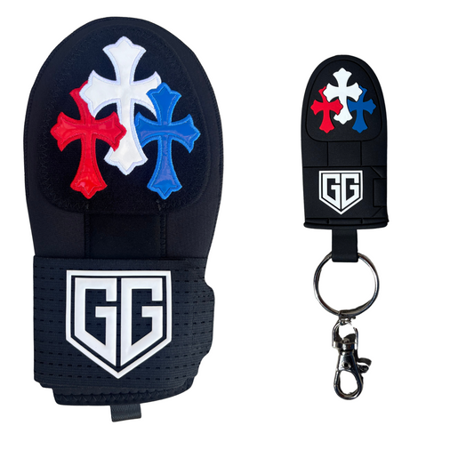 Red White Blue Crosses Sliding Mitt - Youth