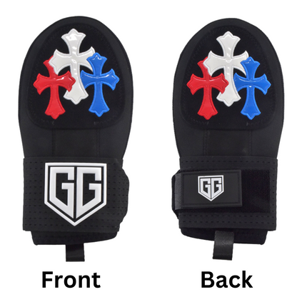 Red White Blue Crosses Sliding Mitt - Youth